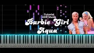Barbie Girl || Aqua (ADR Music Piano Tutorial With Sheet Music, Not Beams)