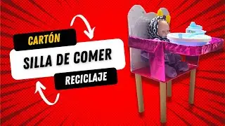 Manualidades con Reciclaje! Juguetes de Cartón / Silla de comer para muñecas hecho con cartón ✨