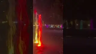 Coloured Fountain in Warsaw #travel #trip #city #poland #warszawa #europe #voice #evning #colors