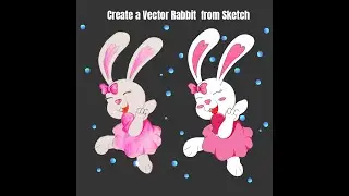 rabbit dance vector art