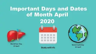 Important days and dates of April •2020