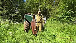 В лесу с ловушками на пчёл. Сбор липовой и березовой ветки для веников.