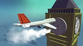 Airplanes Crashes Into Ground Structures | Besiege