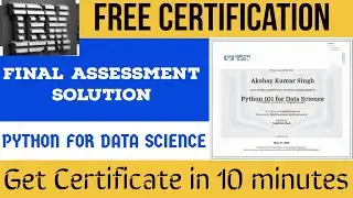 IBM final  Assessment Solutions | Python for Data Science | free certificate course | 🙂☺️😊
