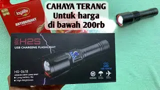 SENTER ZOOM CAHAYA TERANG HARGA DI BAWAH 200 RIBU H2S HS0618 #senterpalingterang