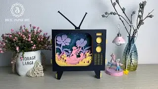 Television Popup 3D Card  | Tutorial  | TV Pop-up card Giant Flowers with Fairies
