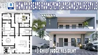 #3 HOW TO CREATE ROOM TEMPLATE AND STAIR STYLE | CHIEF JUDGE RESIDENT IN REVIT PLUS VRAY 2023 | 2024