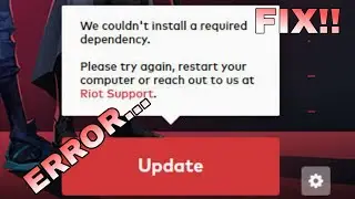VALORANT INSTALLATION ERROR SOLUTION | RIOT VANGUARD ERROR | COULDNT INSTALL DEPENDENCIES
