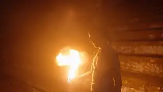Beyond Sight: Blindfolded Fire Spinning Nunchaku Performance