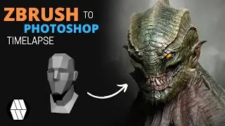 ZBrush to Photoshop Timelapse - 'Alien Bust' Concept