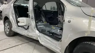 Skoda Rapid кузовные работы. Вернули в строй авто.