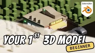 How to model a simple 3D low poly  scene in Blender | Beginner Tutorial | Easy