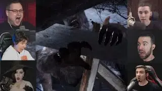 "Реакции Летсплейщиков" на Нападение Оборотня в окне из Resident Evil 8: Village