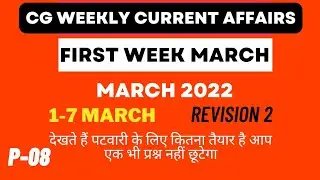 Chhattisgarh weekly current affairs 2022 | week 1st march | छत्तीसगढ़ करेंट अफेयर्स