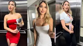 Selina Amy Office Crush | Tight Dresses in Office Elevators & Hallways 😍