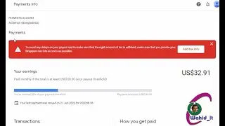 How to Submit Tax Information in Google AdSense 2024 || Tax Information Submit Google AdSense