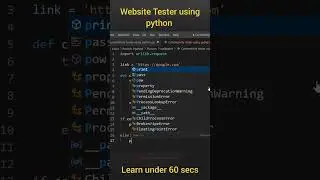 Creating a Website Connectivity tester using python 😍 #shorts #python Learn under 60 secs
