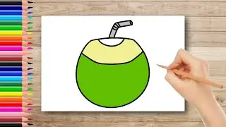 How To Draw A Coconut | Coconut Drawing Easy | Coconut drawing For Kids