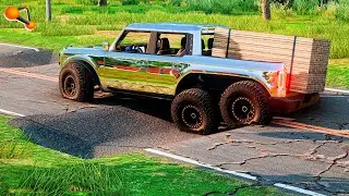 Cars VS Road Potholes #9 - BeamNG drive