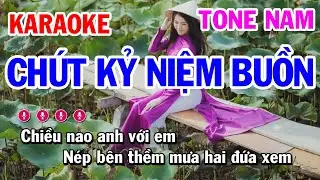 Karaoke Chút Kỷ Niệm Buồn | Nhạc Sống Tone Nam | Karaoke Công Trình