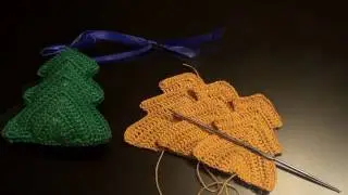 DIY Вязаная крючком новогодняя игрушка ёлочка  Crochet Christmas toy Christmas Tree