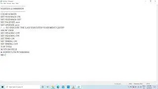 SQL PLUS COMMANDS IN ORACLE