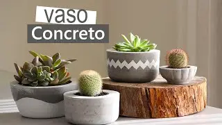 DIY COMO FAZER UM VASO DE CIMENTO CASEIRO #1 | Nanny Ribeiro