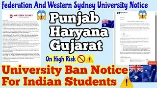 Australia 🇦🇺  University Notice ⚠️🚫 !!