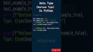 Data type  (Boolean Type) in Python 