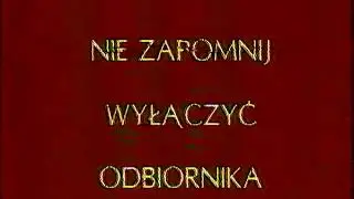 Рекламный блок, программа передач и конец эфира (TVP1 Польша,13.08.1992)