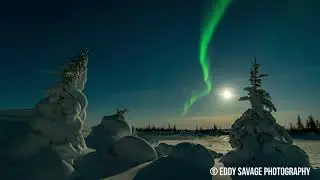 Full Moon and Northern Lights Time-lapse in Churchill Manitoba