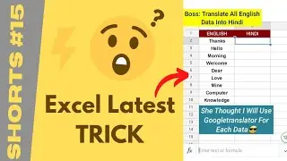 How To Translate English to Hindi In Google Sheet Excel Trick End Shortcut Googlesheet #shorts