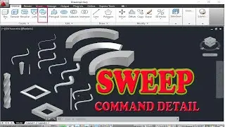 AUTOCAD | How to use SWEEP command in AutoCAD|CAD tutorials