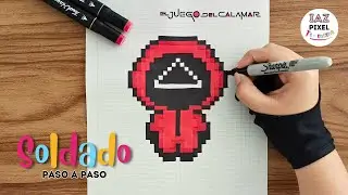 Como pintar al SOLDADO del JUEGO DEL CALAMAR en PIXEL ART – Tutorial paso a paso 