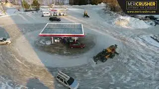 MeriCrusher hydraulic mulchers crushing of ice and hard packed snow and adding of traction.