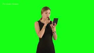 Girl doing lipstick Green Screen Footage