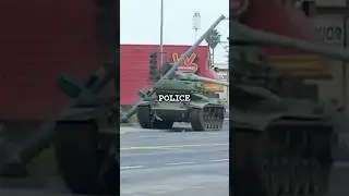 Police Chase after Stolen Army Tank