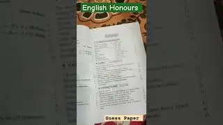 BA Part 3 English Honours Guess Paper 6📚📚 ( BRABU ) Paper 6