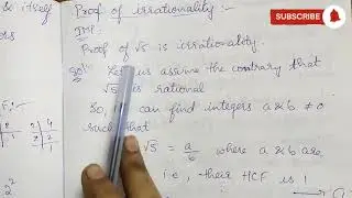 Real Numbers |√5 ,√2,√3 Proof of irrationality | Class 10