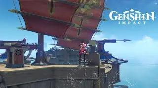 Riding on Beidou's Ship to Inazuma | Cut Scene | Genshin Impact 2.0 | HD