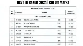 NCVT ITI Result 2024 | Cut Off Marks, Merit List