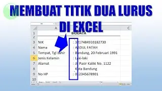 Cara Membuat Titik Dua yang Lurus di Excel