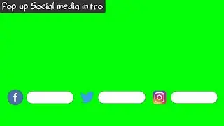 Social media green screen intro | Pop up | Follow us on social media group screen no Copyright
