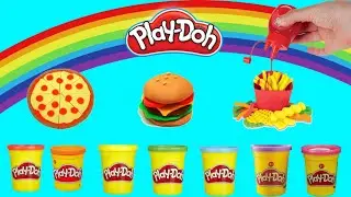 How to Make Play Doh Hamburger, Hot Dog, and French Fries Mini Foods!