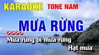 Karaoke Mưa Rừng Tone Nam Nhạc Sống Dễ Hát | Nguyễn Linh