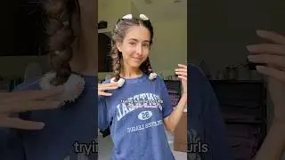 first time trying heatless curls ✨️ ("braided" method) #results #heatlesshairstyles