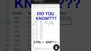 DID YOU KNOW? Excel Tips and Tricks - Shortcuts - CTRL + SHIFT + ; 