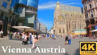Vienna Austria, July Walking Tour 4K UHD