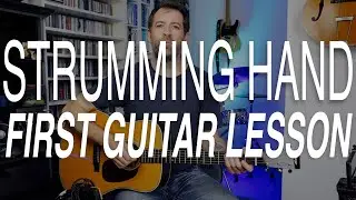 2 Minute Guitar Lesson - Strumming Hand - First Guitar Lesson