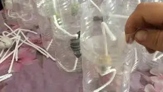фитильный способ полива-если не кому поливать.
